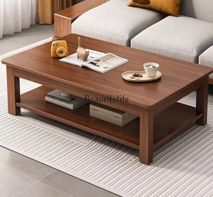 

Living room small apartment solid wood coffee table office simple Chinese rectangular tea table