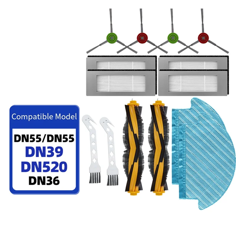 【Berserk】Для Ecovacs DN55 DN520/DN33/36 Аксессуары для подметальных машин Основная боковая щетка Тканевый фильтр Сменная щетка