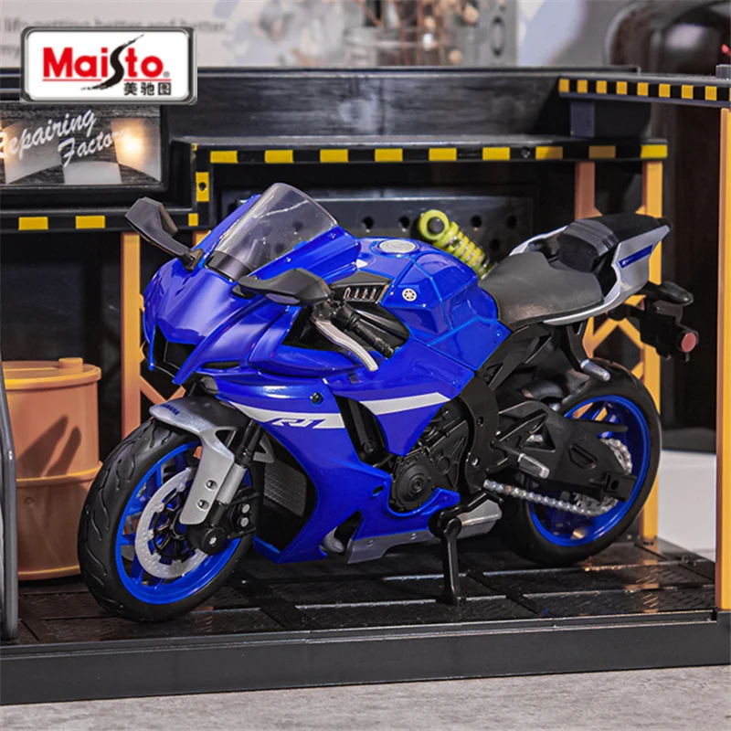 Maisto 1:12 2021 YAMAHA YZF-R1 Alloy Racing Motorcycle Model Metal Street Sports Motorcycle Model High Simulation Kids Toy Gifts