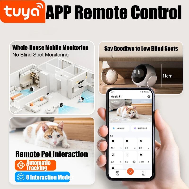 2025Famue التلقائي شحن كاميرا روبوت HD 5G WIFI IP كاميرا الحيوانات الأليفة المحمول تتبع للرؤية الليلية CCTV عرض عن بعد TUYA APP كاميرا #4