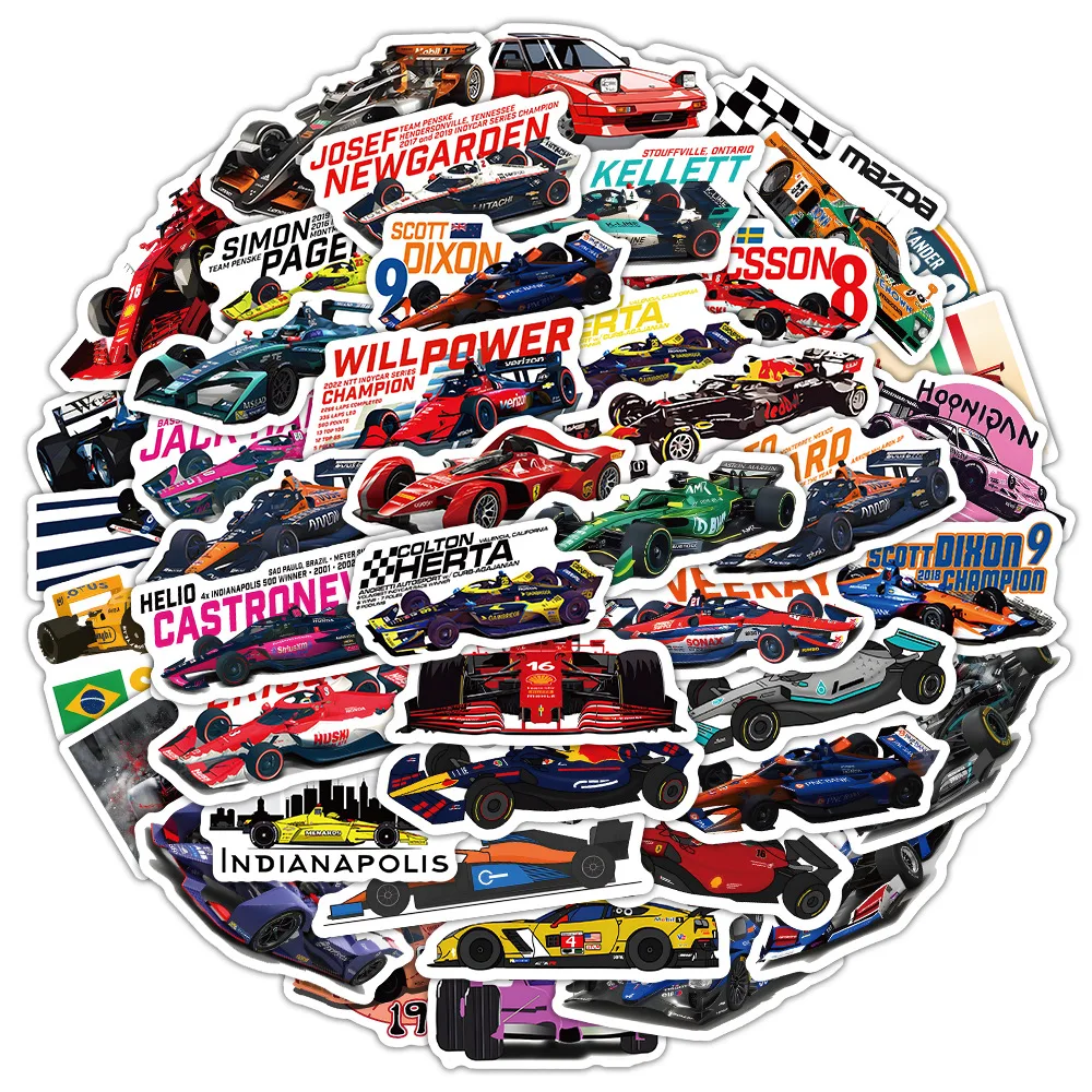 60PCS Cool F1 สูตร Racing สติกเกอร์การ์ตูนที่น่าตื่นเต้น Racing การแข่งขันสติกเกอร์แล็ปท็อปโทรศัพท์กีตาร์รถจักรยานสเก็ตบอร์ดของเล่น