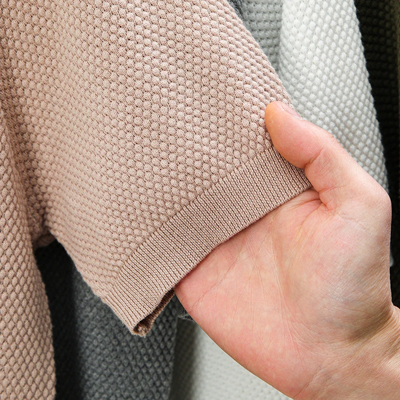 100 Baumwolle High-End-Marke männer Revers Kurzarm T-Shirt Sommer Neue Einfarbig Kleine V-ausschnitt Mode Business freizeit Männer derbekleidung – Detail 18