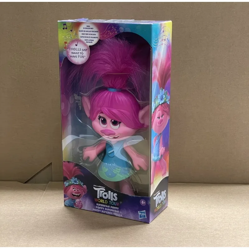 New Original Hasbro Trolls WORLD TOUR SUPERSTAR POPPY Can Speak Action Figure Toys Gift Model view 4