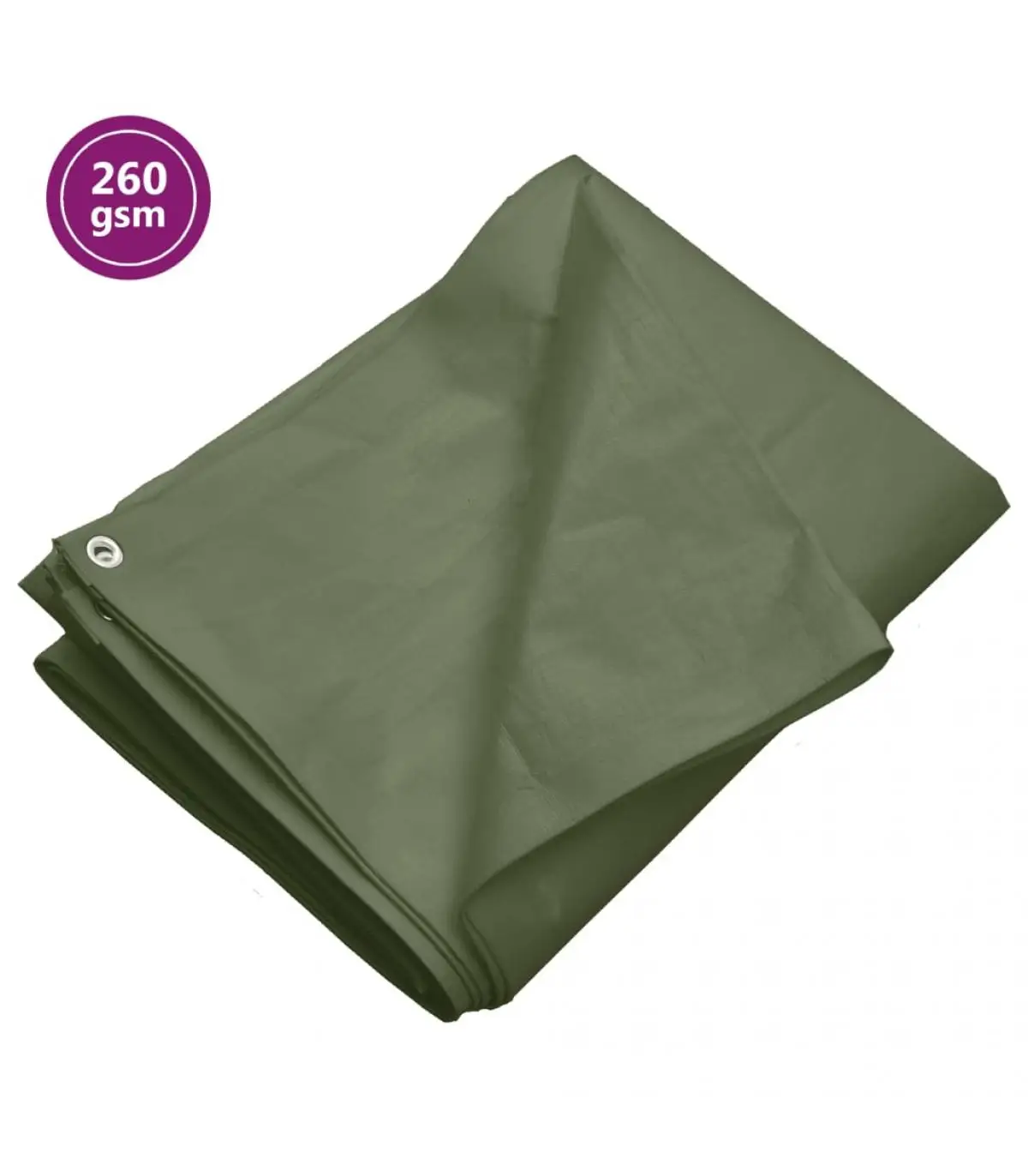 Waterproof tarpaulin HDPE green 260g/m² 6x10 m