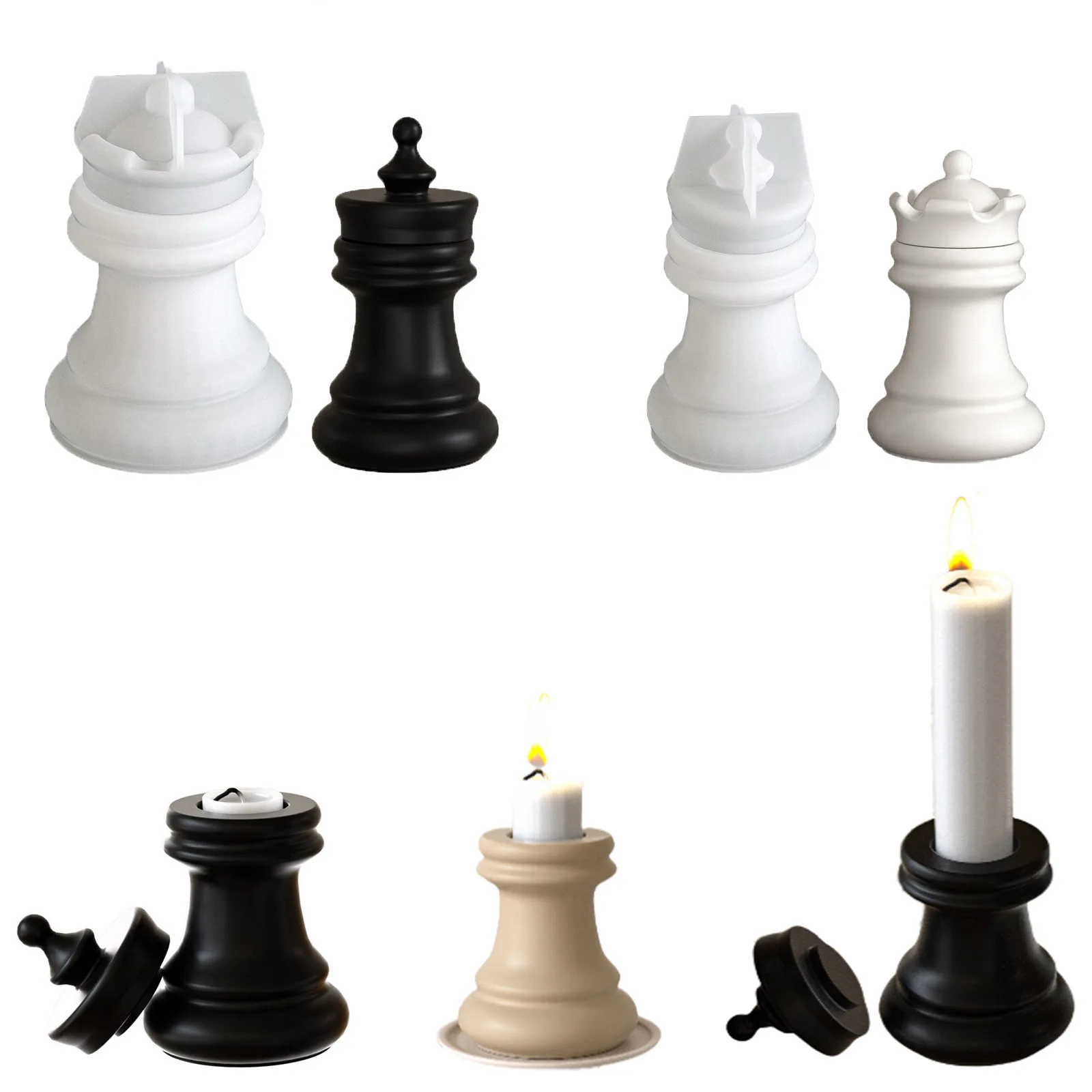 

Форма для креативных шахматных коробок, силиконовая форма из смолы, капельный клей, сделай сам, шахматные фигуры, подсвечник, чашка для свечи, гипсовые формы для орнаментов