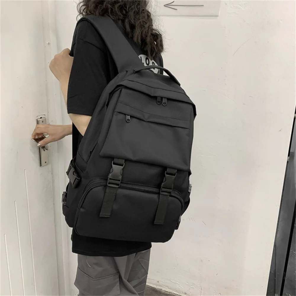 New Large Capacity Harajuku Solid Color Student School Bag Casual Simplicity Japanese Men's Women's Backpack For Travelling