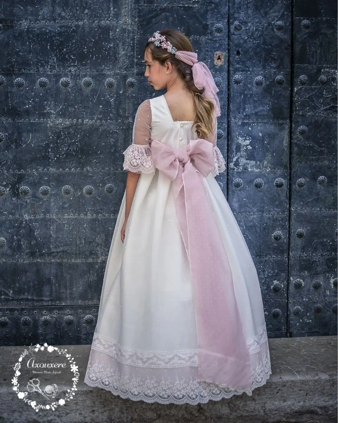 FATAPAESE-Vestido Vintage Princesa Renda para Meninas, Algodão Bordado, Fita Floral, Cinto, Dama de Honra, Festa de Casamento