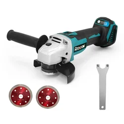 Brushless Electric Angle Grinder 100/125mm  with 2 pcs Diamond Disc DIY Cutting Grinding Machine Polisher for Makita 18V Battery