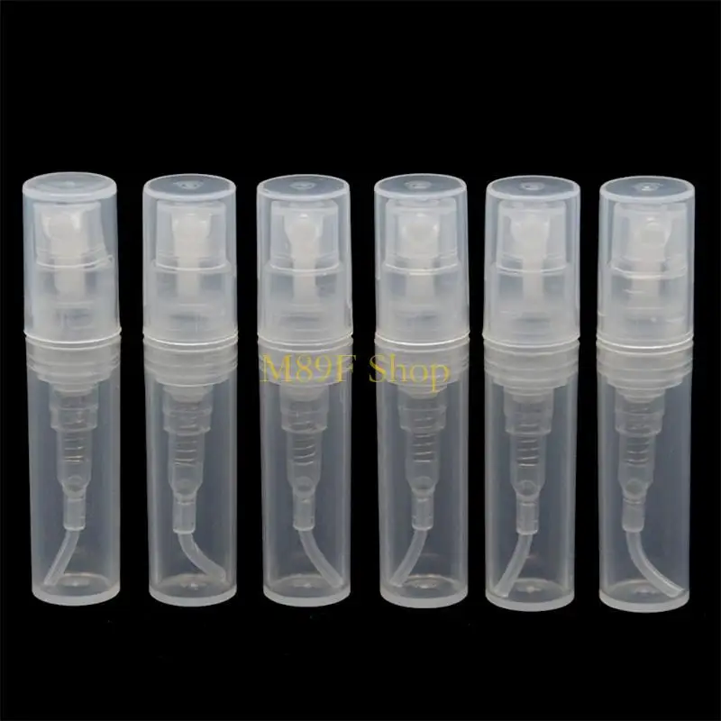 M89F 100PCS 3MLミニクリアプラスチック補充可能なスプレーボトルポータブル香水マウスウォッシュサンプルバイアル化粧品アトマイザーコンテナ