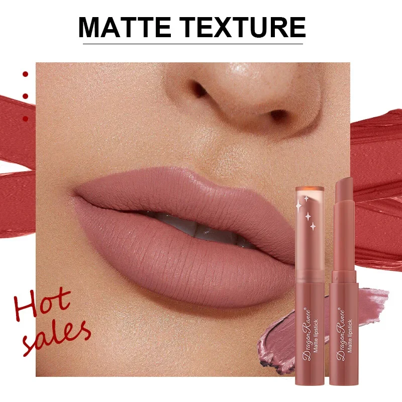 1/3PcsMatte Lipstick Nude Pink Matte Solid Lip Gloss Long Lasting Velve Tinted Balm Waterproof Set Lip Colouring Lip Tint Stick