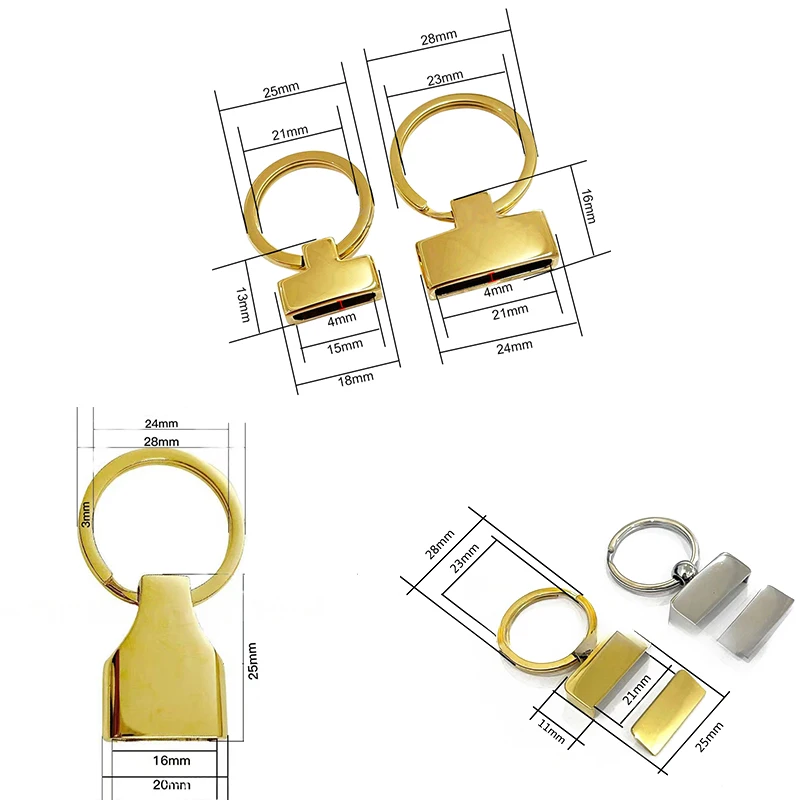 2-10-50PCS Gold,Silver Metal O Ring Buckle Key Hooks For Bags Belt Strap Holder Stopper Buckles Keychain Screw Clasp Accessories