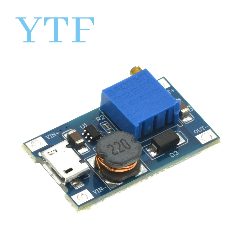 Mt3608 TYPE-C/Usb/Micro 2a Max DC-DC Step Up Power Module Booster Power Module 2-24V Naar 5V/9V/12V/28V