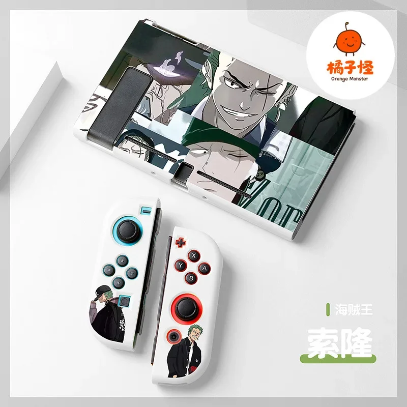 Jednoczęściowy ochronna powłoka etui Joycon Luffy Zoro Ace TPU miękkie etui dla Nintendo Switch NS Oded Konsola kryształowe etui akcesorium