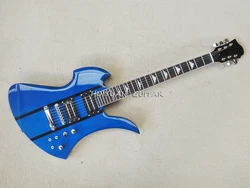 6 Strings Blue Electric Guitar with Humbuckers,Rosewood Fretboard,Can be Customized