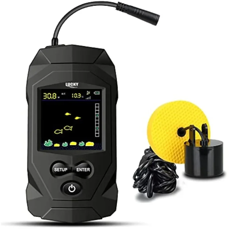 

Display Portable Fish Finder Sensor Wired Handheld Depth Finder Sonar Sea Kayak Fish Finders Transducer