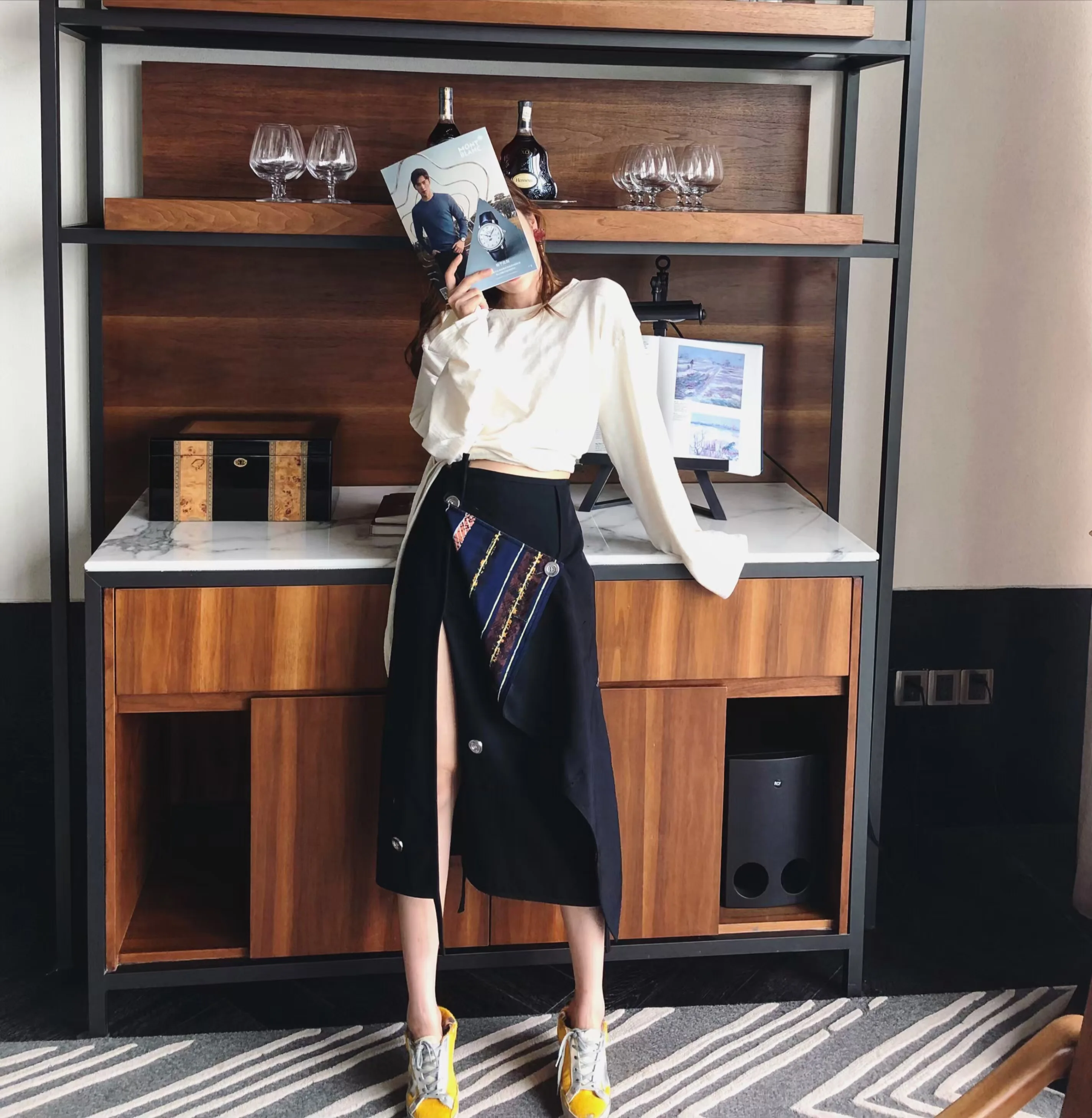 

AMOR Design Versatile Knitted Sweater Lazy Sle Long Sve Cotton Low round Ne ort Length Color Commute Faion