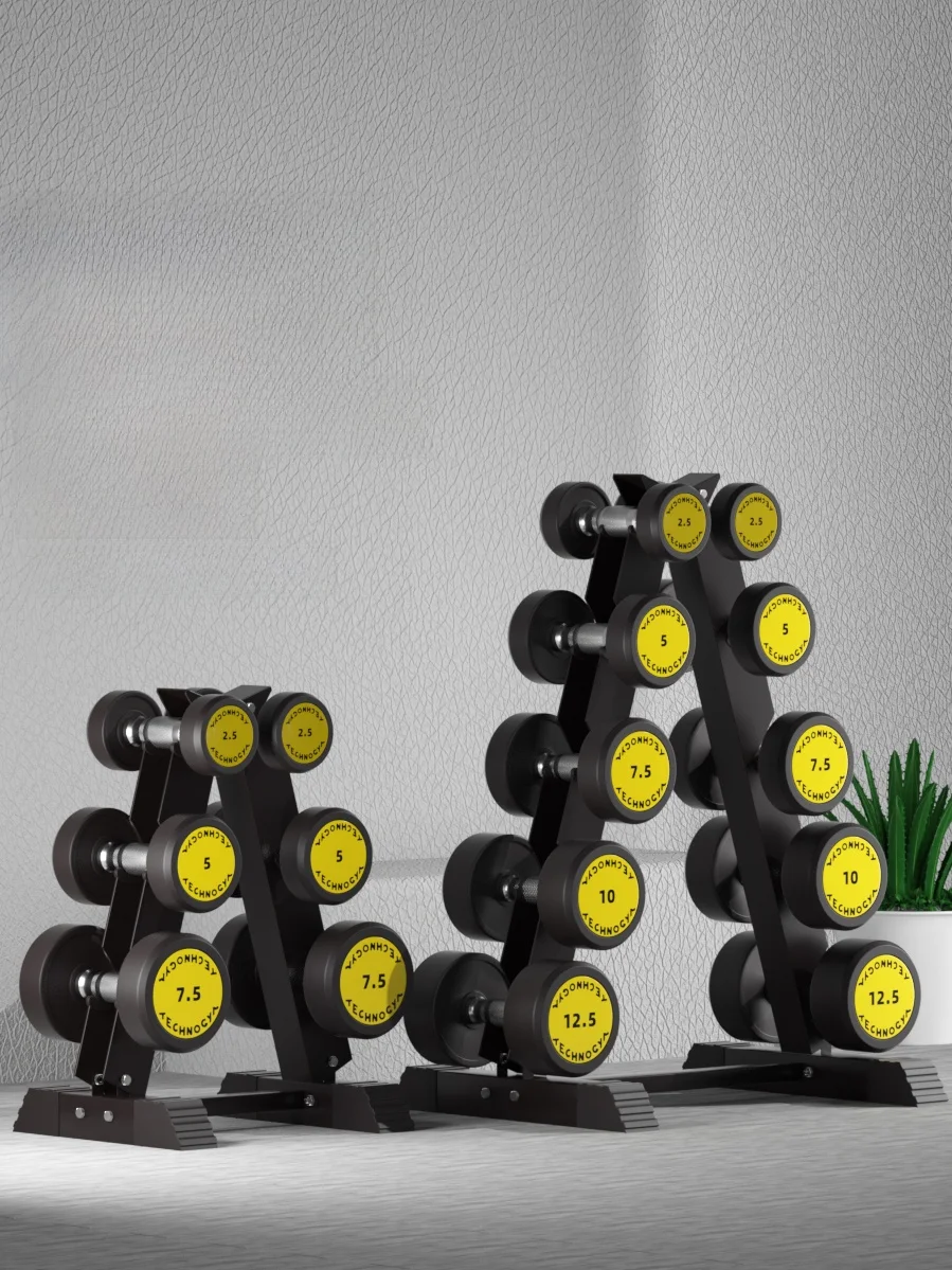 gym-fitness-dumbbell-rack-set-men's-a-shaped-steel-integrated-quiet-wear-resistant-arm-muscle-training-commercial-use