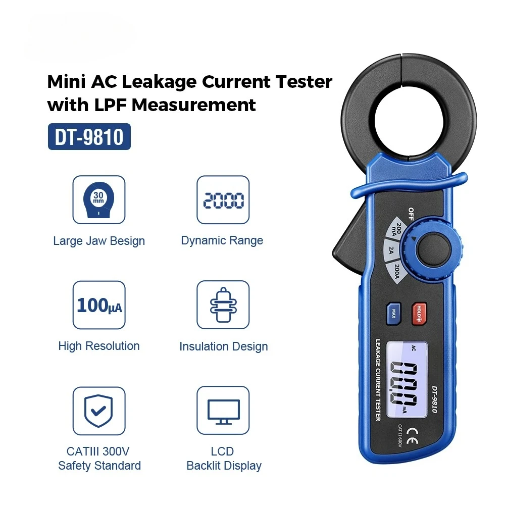 CEM DT-9810 Mini AC Leakage Current Tester Clamp meter Tester