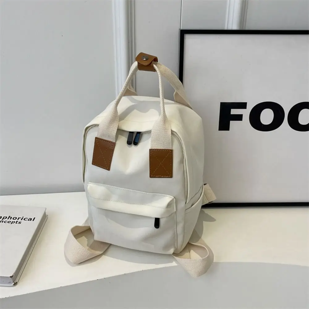Schoolbag Canvas Children's Backpack Simple Mini Square School Bag Unisex Korean School Bag School