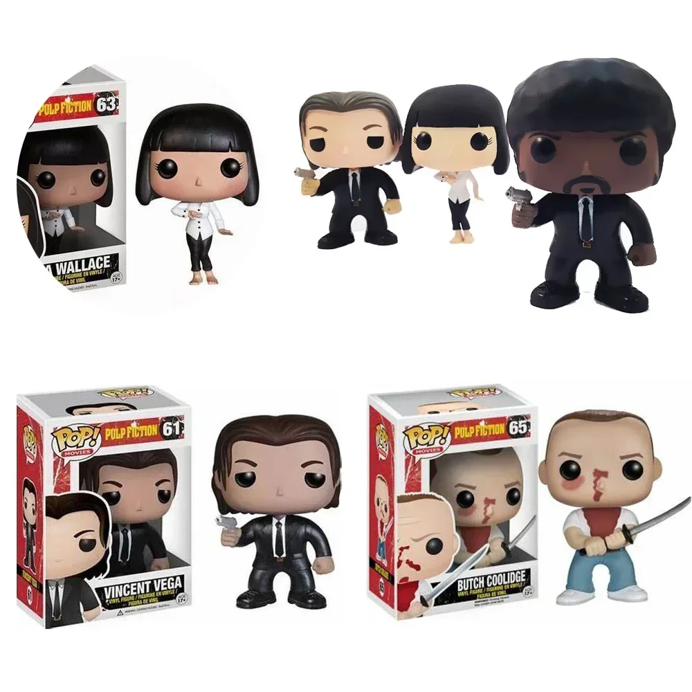 FUNKO POP Movies Pulp Fiction MIA WALLACE 63# Butch Goolidge #65 Vincent Vega #61 PVC Action TOY Figures Collectible Model Toys