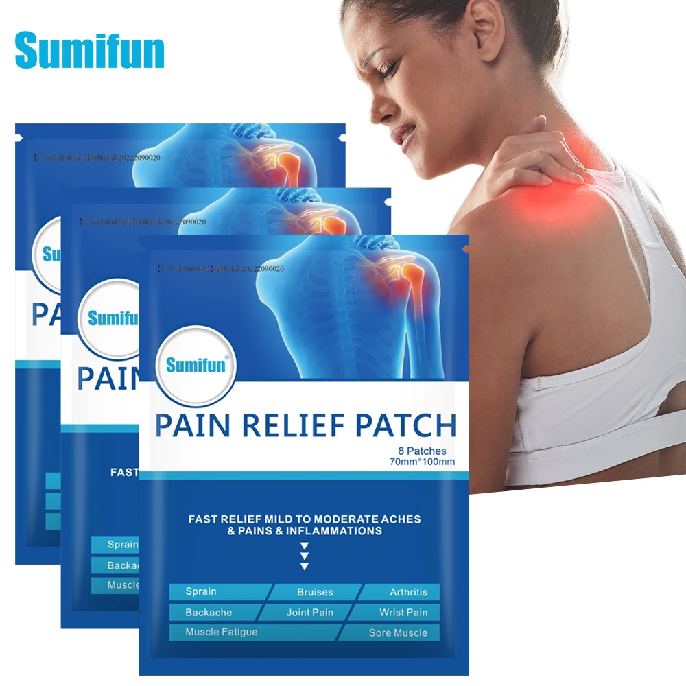 Sumifun 8/16Pcs Pain Relief Patch Blue Muscle Pain Wrist Pain Bruises Stress Relaxation Medical Plaster Joint Pain Killer