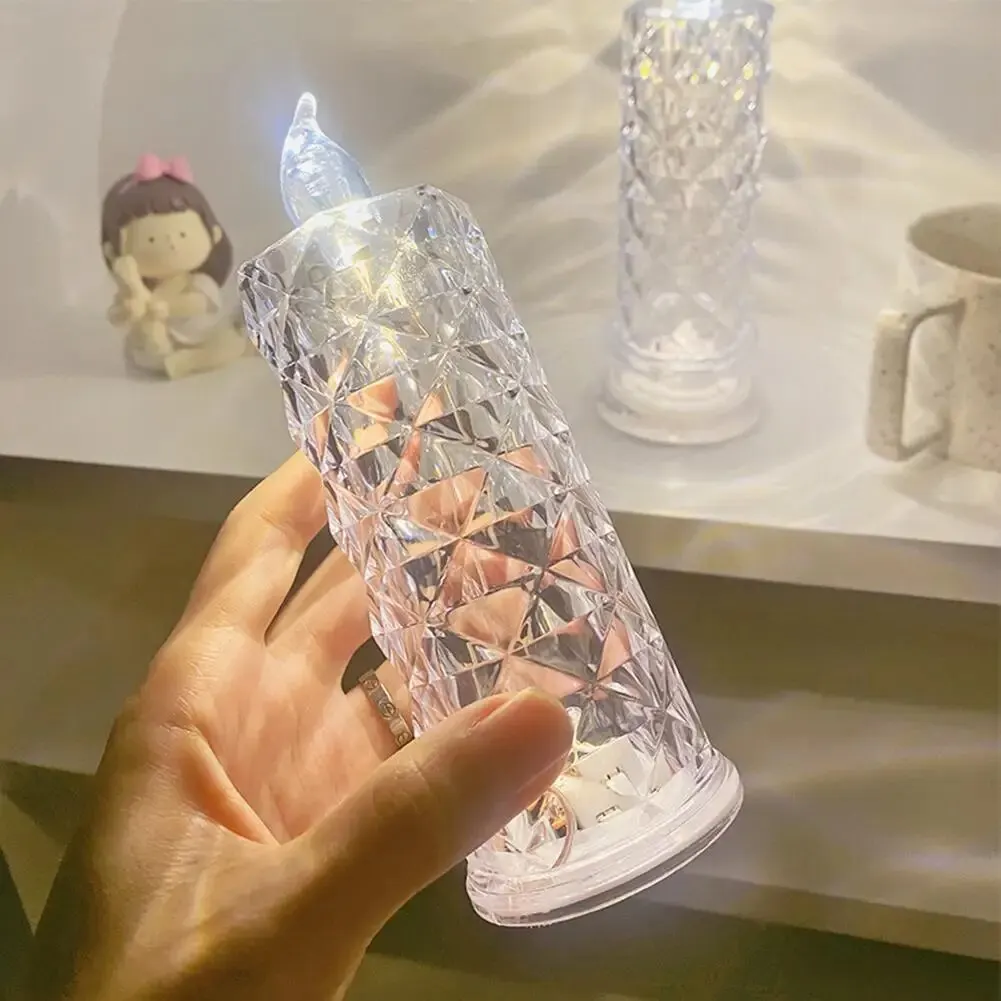 الإبداعية محاكاة ضوء شمعة ، غرفة نوم السرير ضوء الليل ، الديكور الرومانسي ، مصباح سطح المكتب هدية