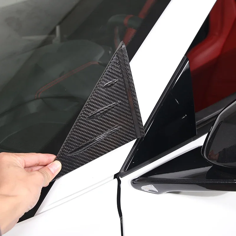 Front Window Triangle Cover for Chevrolet Corvette C8 Stingray Convertible Z06 Coupe 2020-23 Anti-Buffeting Wind Deflector Trim