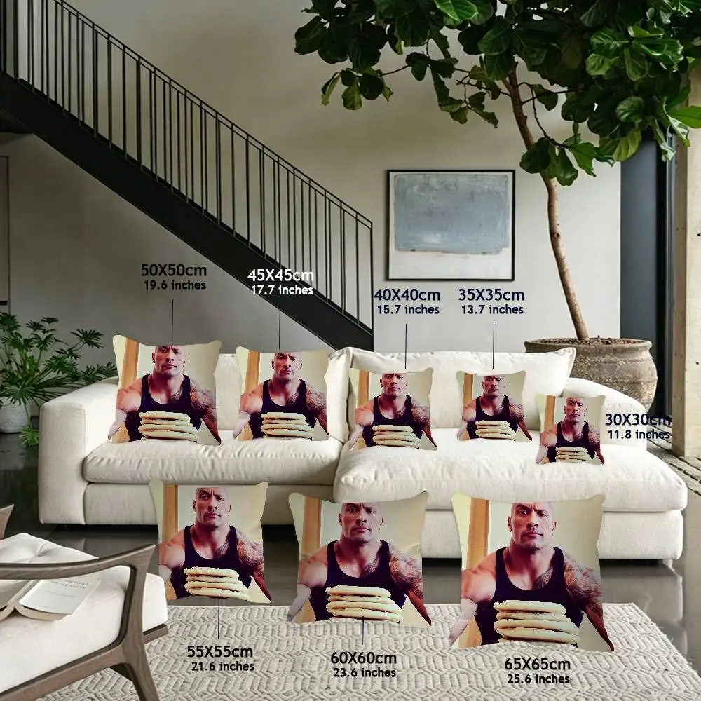 The Rock Face D-Dwayne cushion cover soft Comfortable Pillow Case for Sofa Living Room Cartoon Home office Protective Covers