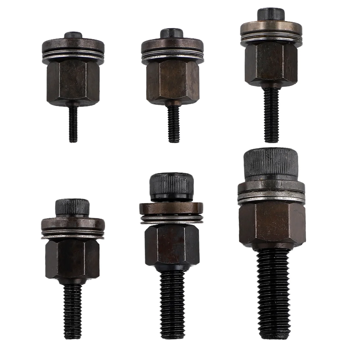 6Pcs Hand Rivet Tool Steel Head Set Manual Riveter Replace Tip Nut M3/M4/M5/M6/M8/M10 Mandrel Head for Rivet Nut Tool