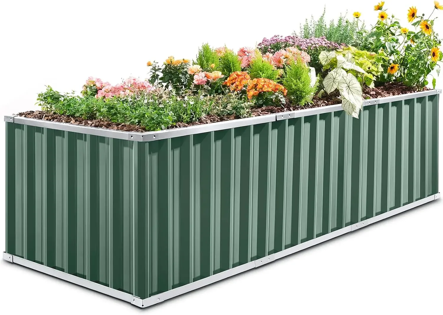 Raised Garden Bed Heightened for Deep-Rooted Plants 101x36x24 in | Galvanized Steel Metal Outdoor Large Garden Planter Box Kit w
