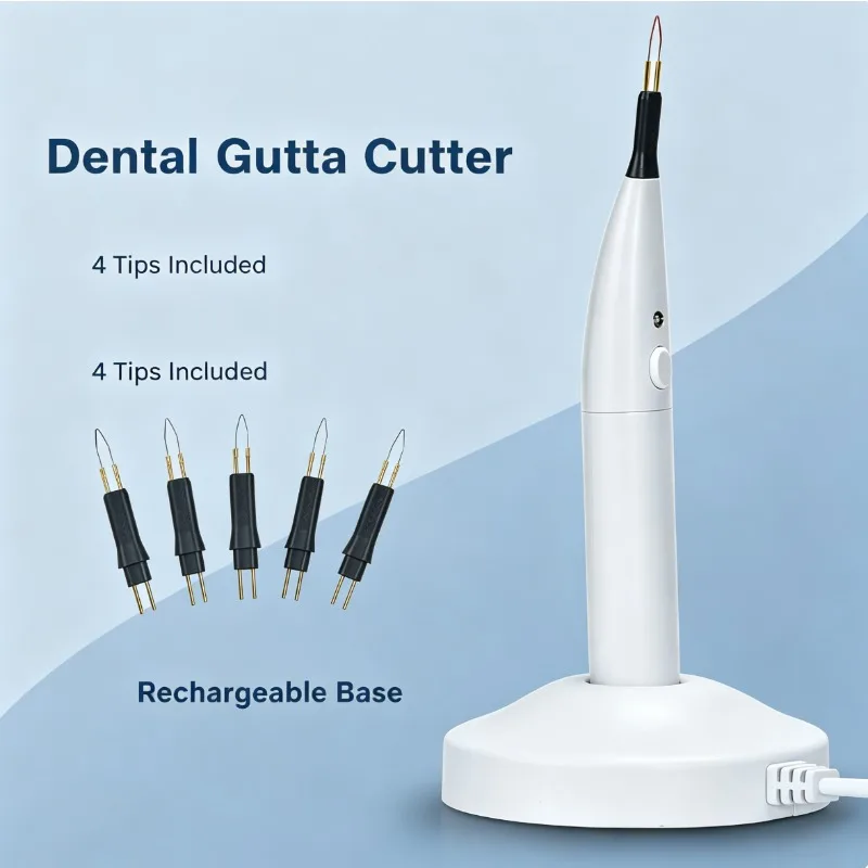 Wireless Rechargeable Dental Gutta Percha Cutter Endodontic Heating Hemostatic Pen with Replaceable Tips Pen with Charging Base