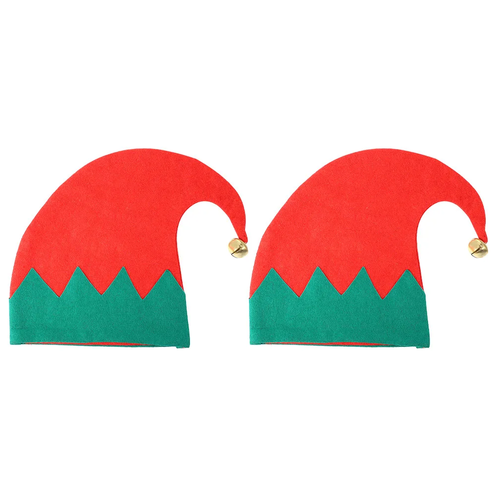 

2Pcs Golden Christmas Cap Hat Non-fading Kids Children Christmas Party Hat Decoration Red Color Long Lasting