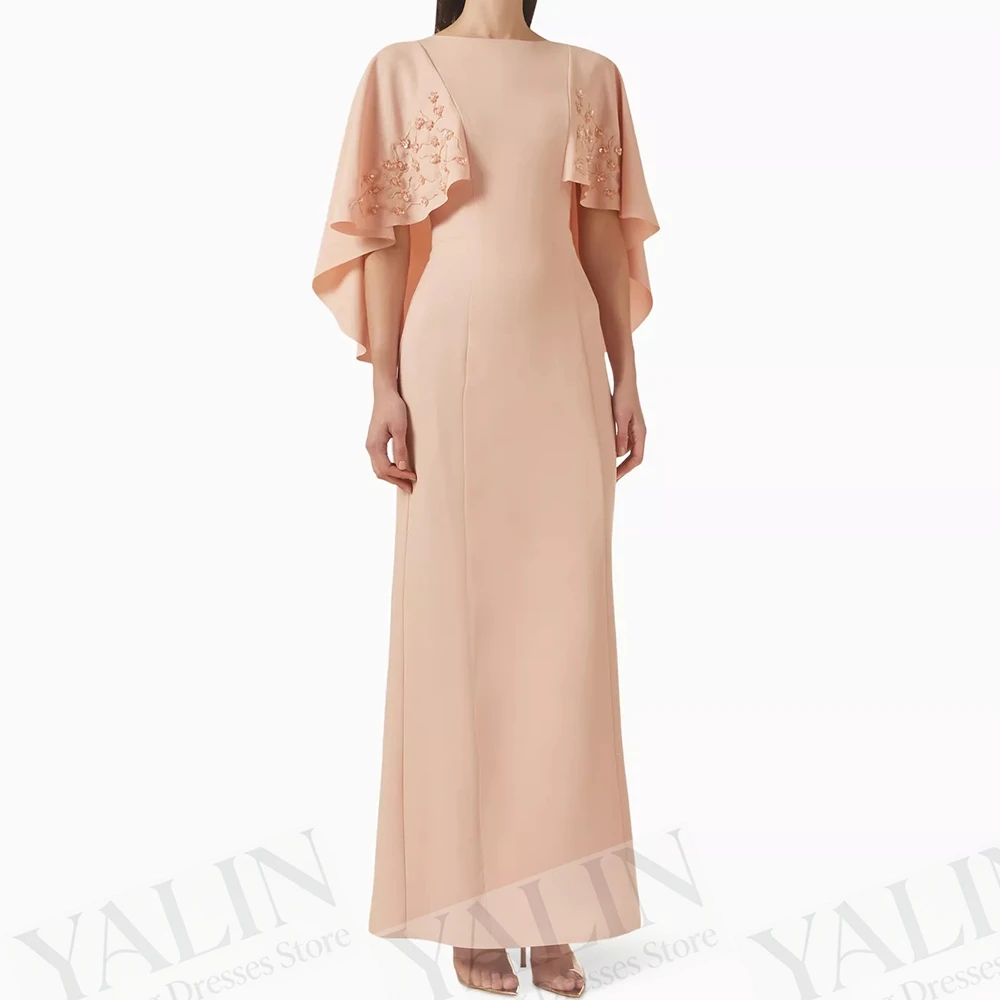 

Women's A-line Evening Dresses Ankle-length O-neck Sleeveless Prom Gown Fashion Sequined Stole Simple Draped Customized Gowns