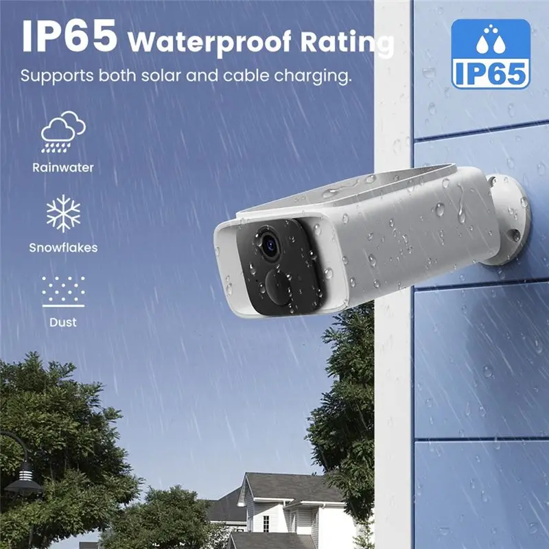 ZIZI TUYA 4G Solar Powered 1080P 128G Outdoor Surveillance Camera Color Night Vision PIR Detection Home Security Built-In Batter