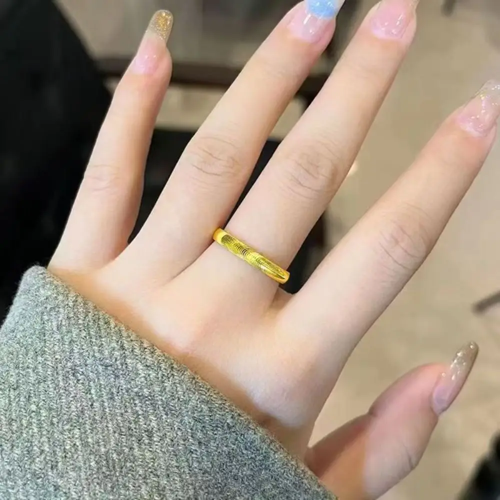 Personality Simple Cat Eye Plain Ring Lovers Light Luxury Cat's Eye Ripple Ring Finger Jewelry Valentine's Day Gift Girls