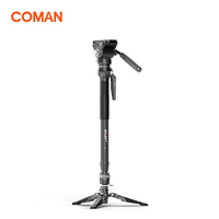 COMAN M1 Pro V5 One Click Lifting Carbon Fiber Monopod With Quick Release For DSLR Camera Stand Lightweight Travel Tripod Holder