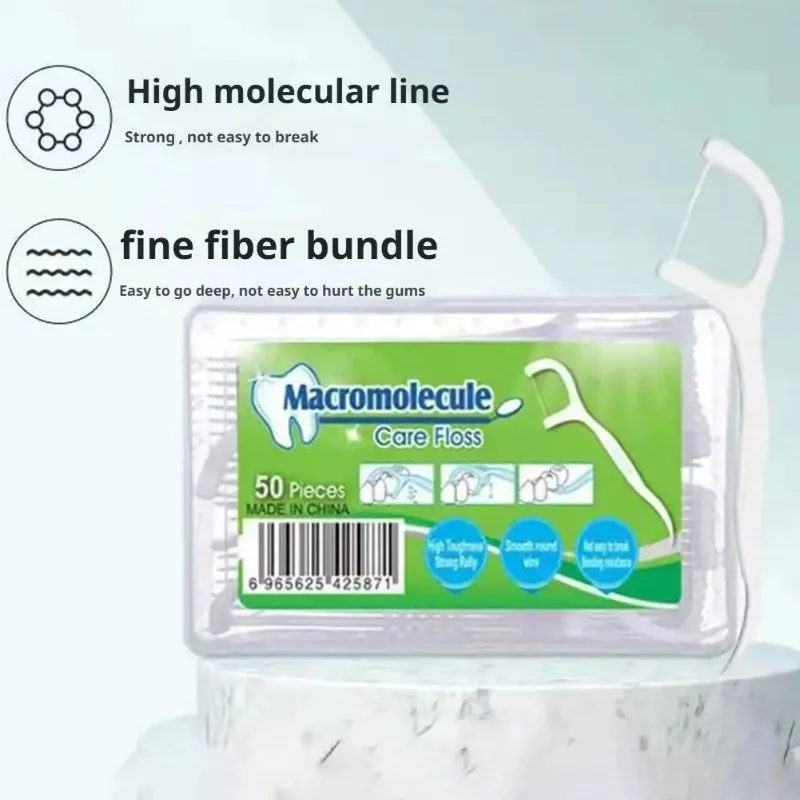 

50. Зубная нить в одноразовой коробке. Бытовая пластиковая нить в форме лука. Независимая зубная нить. Бытовые средства по уходу за полостью рта.