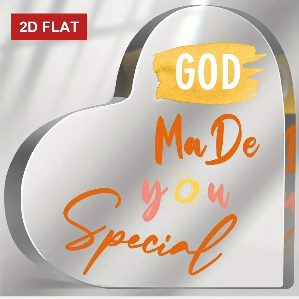 CIFBUY Acrylic Plaque Religious Christian Desk Decor God Made You For This Church Ornament 4x4in Home Office Wall Sign