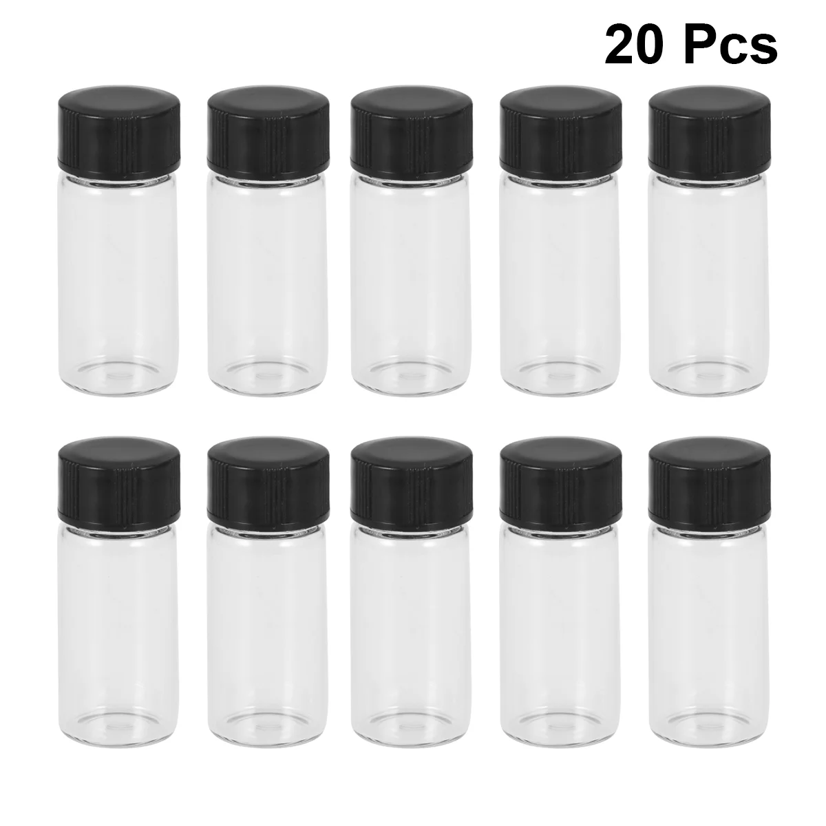 20 piezas botellas de vidrio de 5ml, botellas de deseos, tarros de muestra vacíos, pequeños tarros de vidrio con tapa para manualidades, boda,