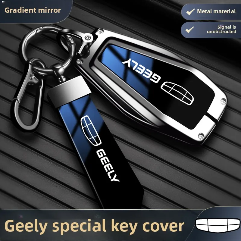 

Car Key Case Cover Bag Alloy Leather For Geely Emgrand X7 EX7 Coolray Atlas Boyue GT GC9 NL3 Tugella Car Styling Accessories