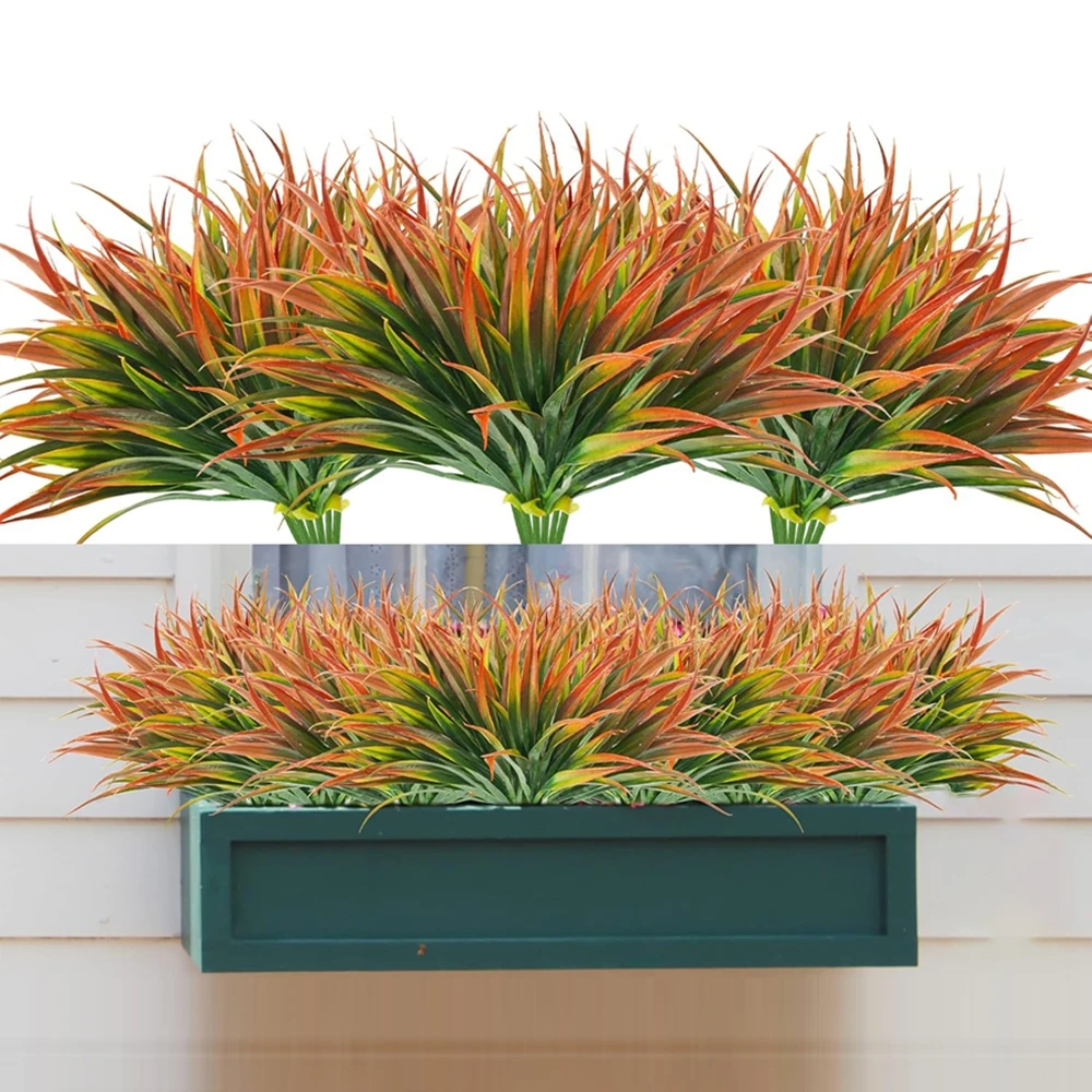 

1 Pc 14 Leaves Spring Grass Artificial Plants Home Room Windowsill brial Festival Party Decor Wedding Outdoor Arch Accessories