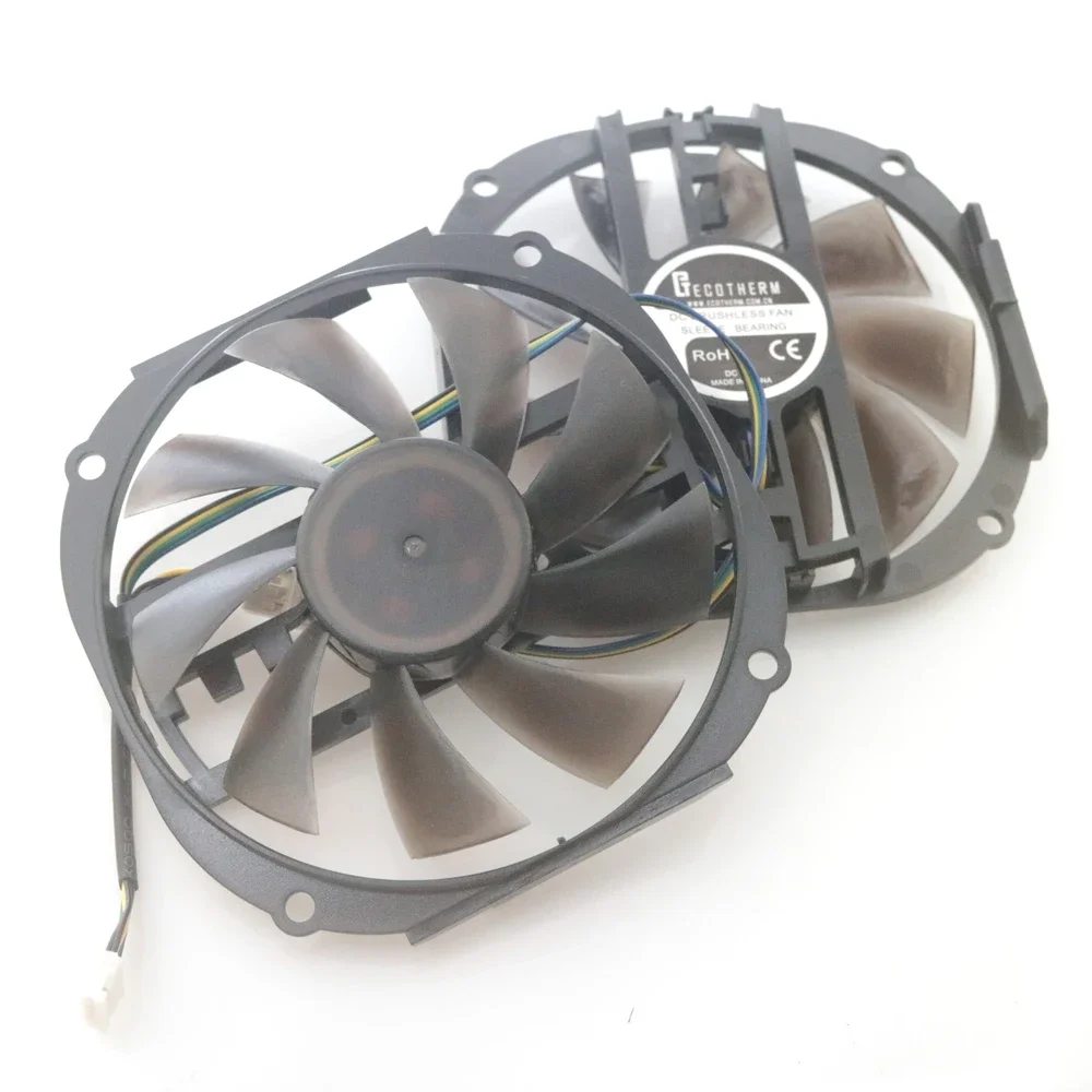 2pcs/Lot DC BRUSHLESS FAN 95mm 4Pin VGA Fan For YESTON RX480 RX570 RX580 Video Graphics Card Cooler Cooling Fan
