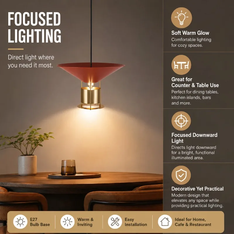 Modern Minimalist Pendant Light Wooden Art Creative Single Head Lamp Restaurant Bar Counter Bedroom Bedside Home Decoration