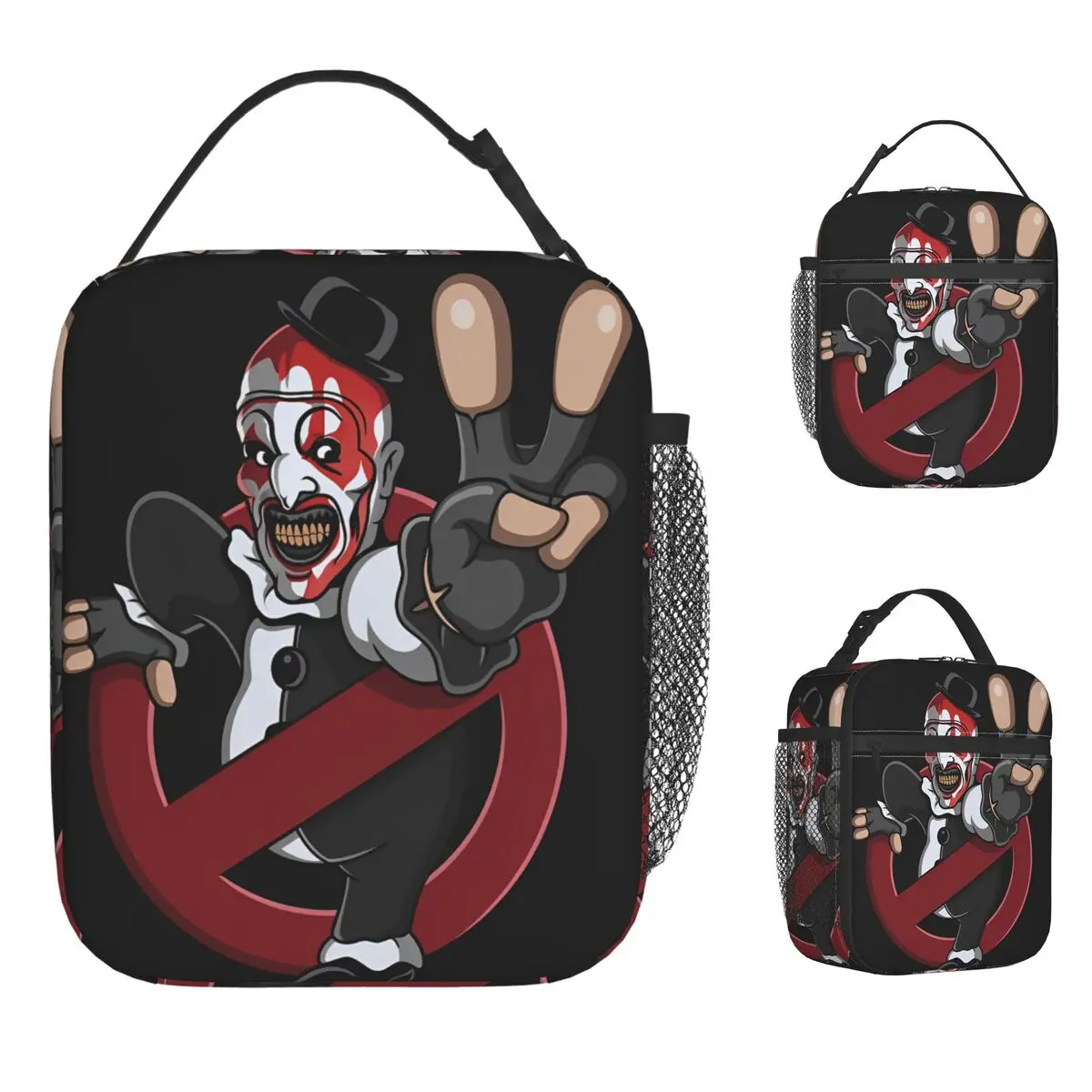 Art Crispies Terrifier Clown Lunch Bag For Adult Graphic Lunch Box Cute School Cooler Bag Portable Zipper Thermal Lunch Bags