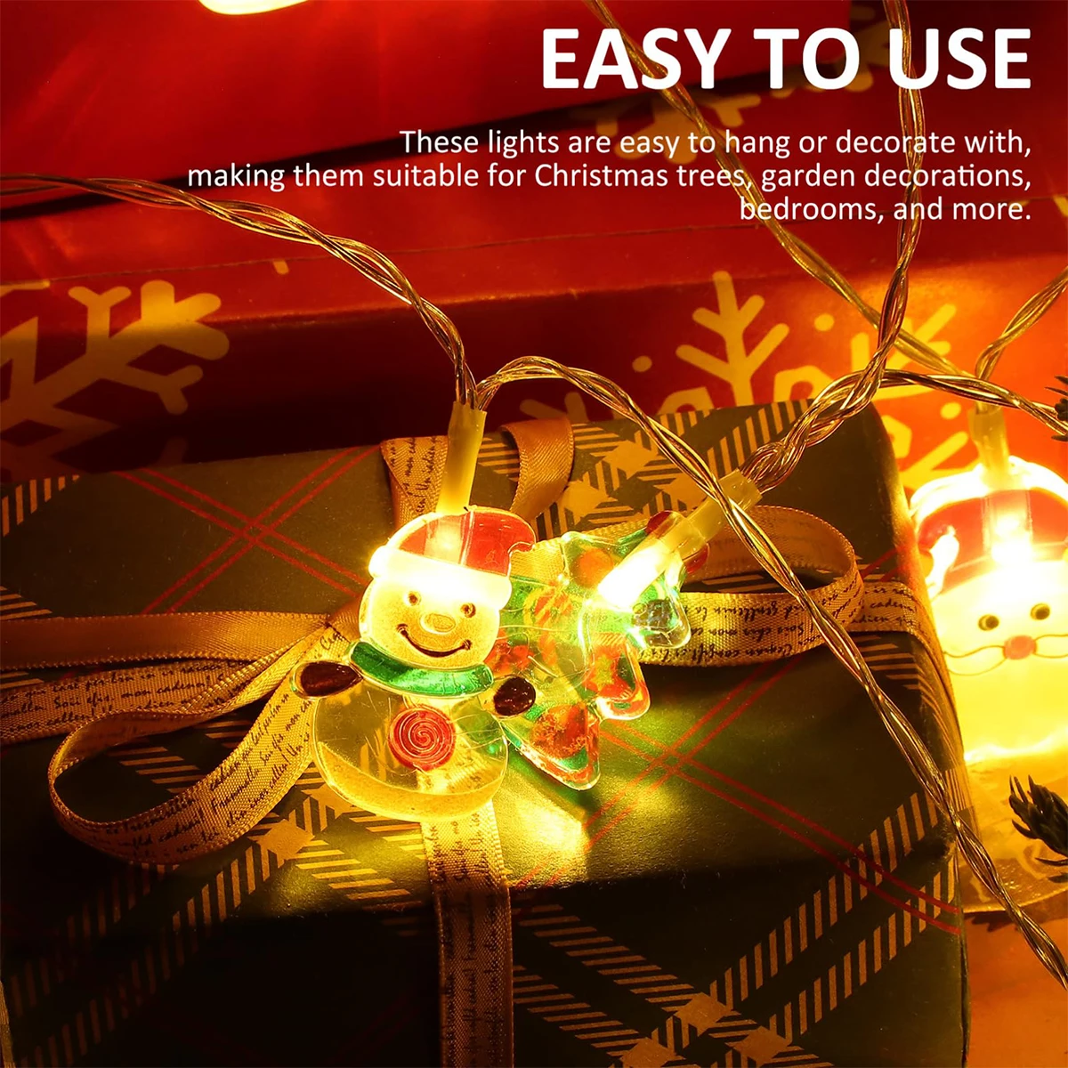 Luci natalizie a LED da 1,5 m Illuminazione Decorazione leggera Decorazioni Lampade da giardino calde per esterni Casa Babbo Natale colorato