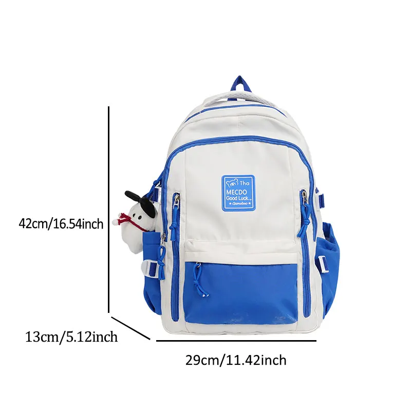 Simple Stylish Color Blocked Student School Bags Lightweight Large Capacity Multi-layer Storage Computer Backpack Campus Travel