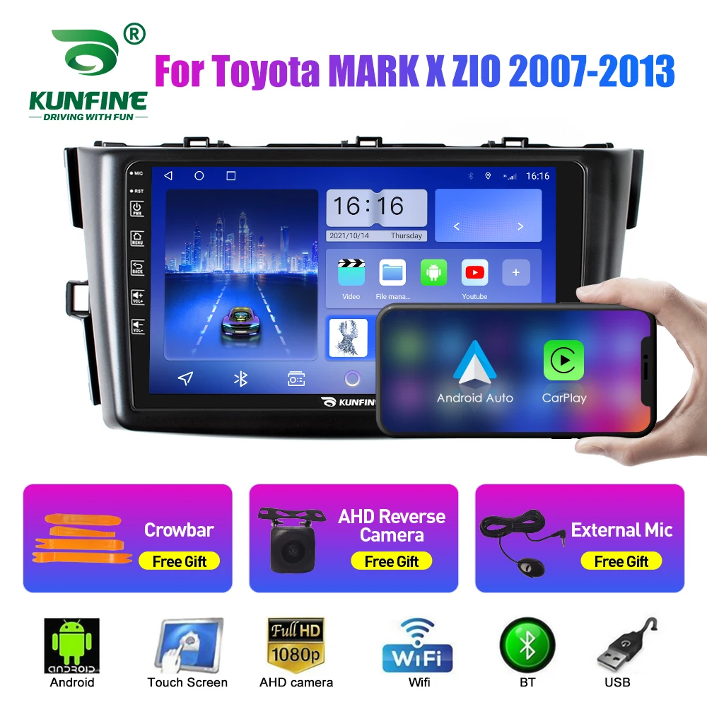 2Din Android Car Radio For Toyota MARK X ZIO 2007-2013 Audio Multimedia Player Carplay GPS Navigation Stereo Android Auto Wifi