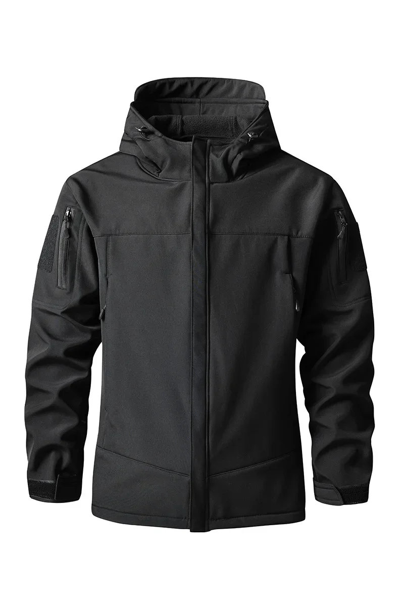 겨울용 내마모성 및 절단 방지 플리스 전술 소프트 쉘 방수 다중 포켓 안티 샤크 스킨 재킷 및 카고 팬츠