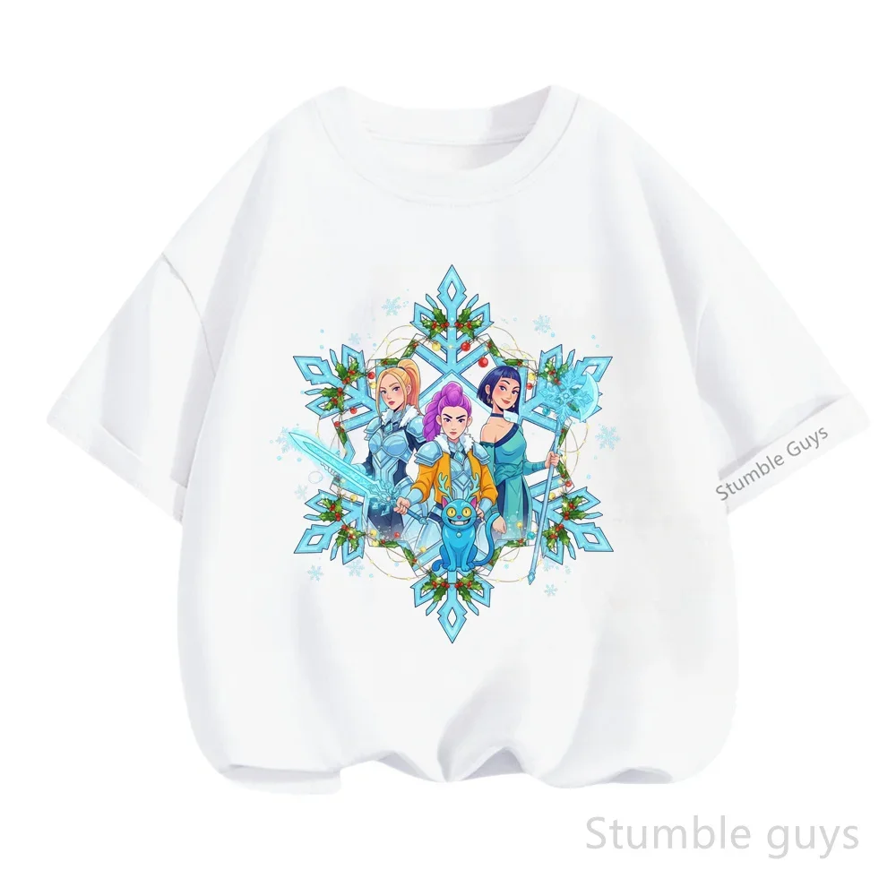 

Детская летняя футболка KPop Demon Hunters, футболка Huntrix, одежда для мальчиков, повседневная одежда для девочек в стиле аниме