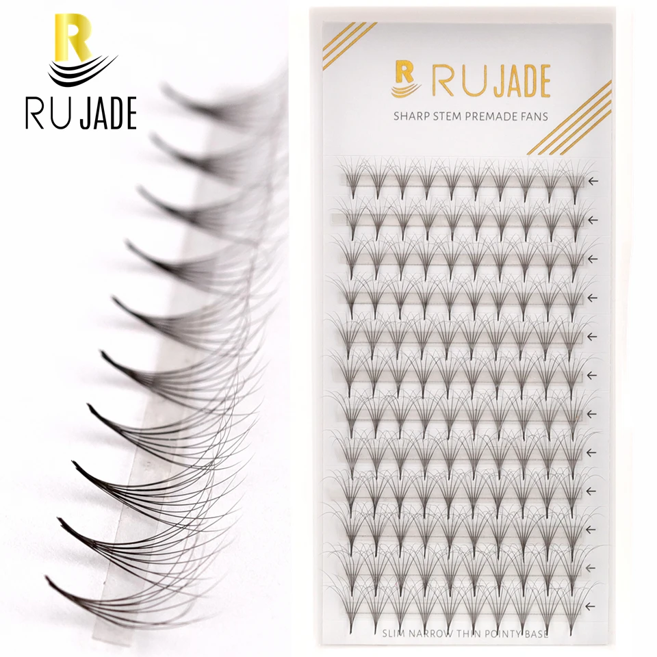 

RUJADE Fluffer Layering Lash Fans Sharp Narrow Stem Premade Volume Fans Thin Pointy Base Russian Volume Eyelashes Extensions